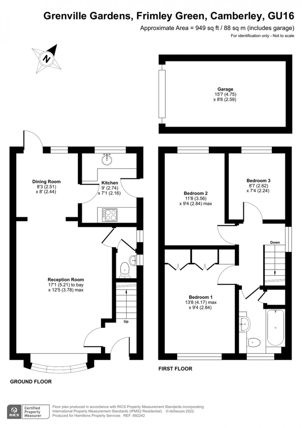 Floorplan for Grenville Gardens, Frimley Green