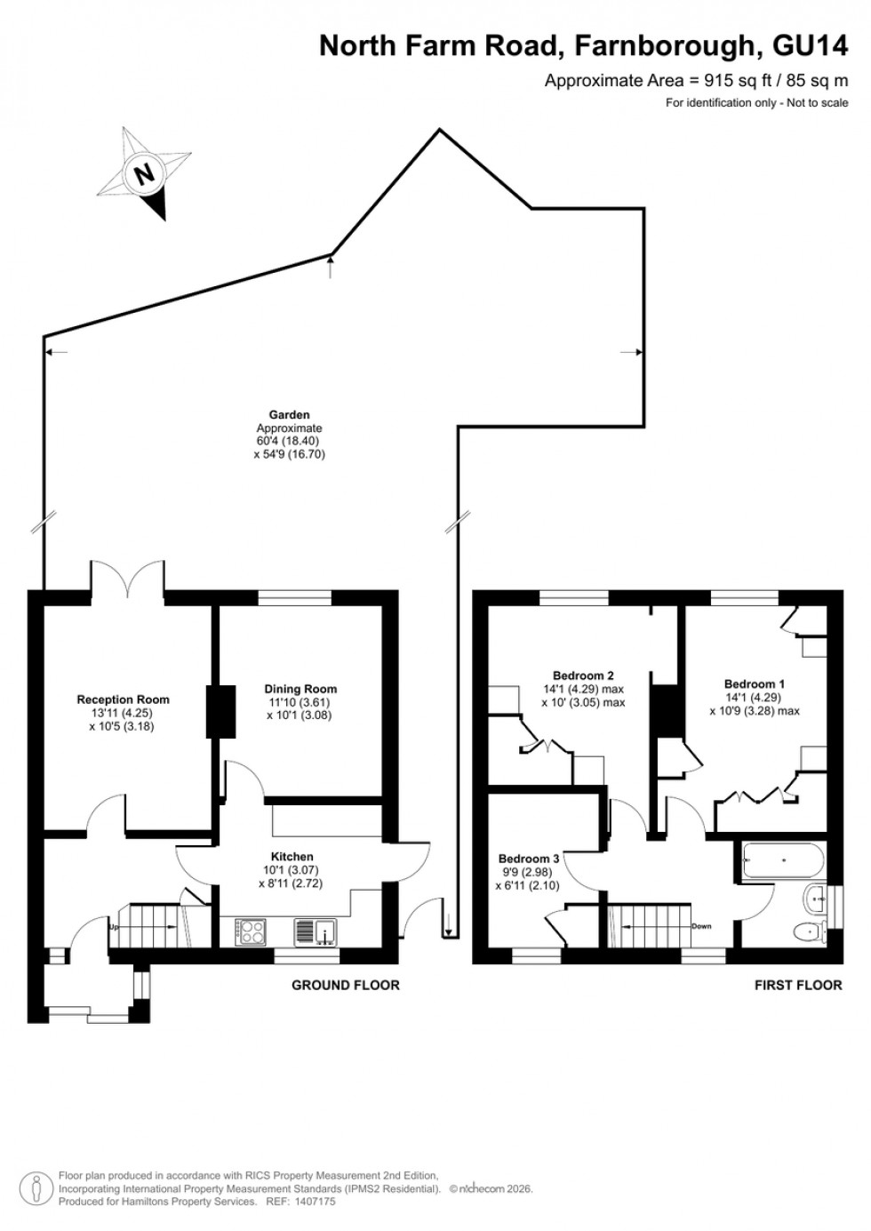 Floorplan for North Farm Road, Farnborough