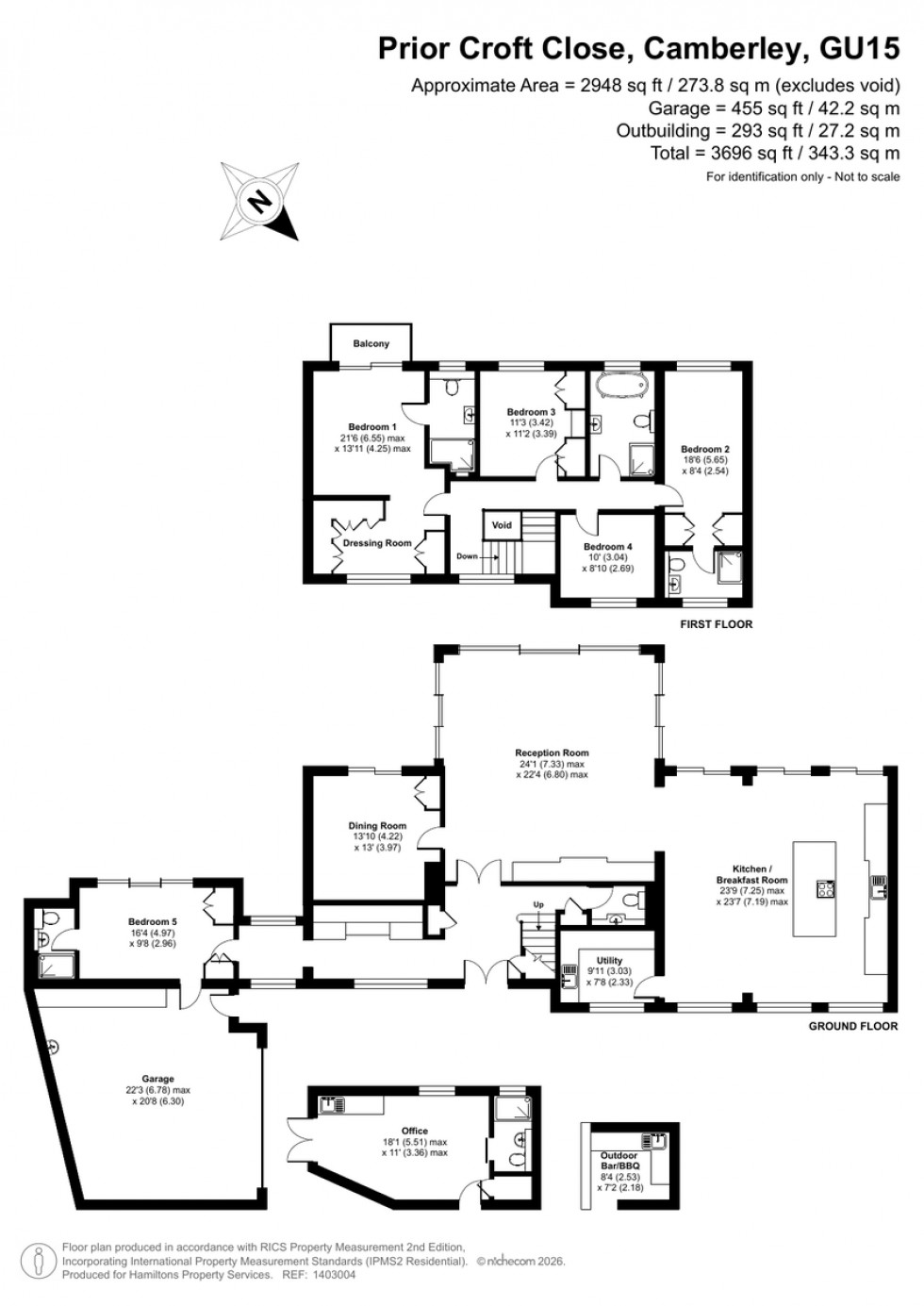 Floorplan for Prior Croft Close, Camberley