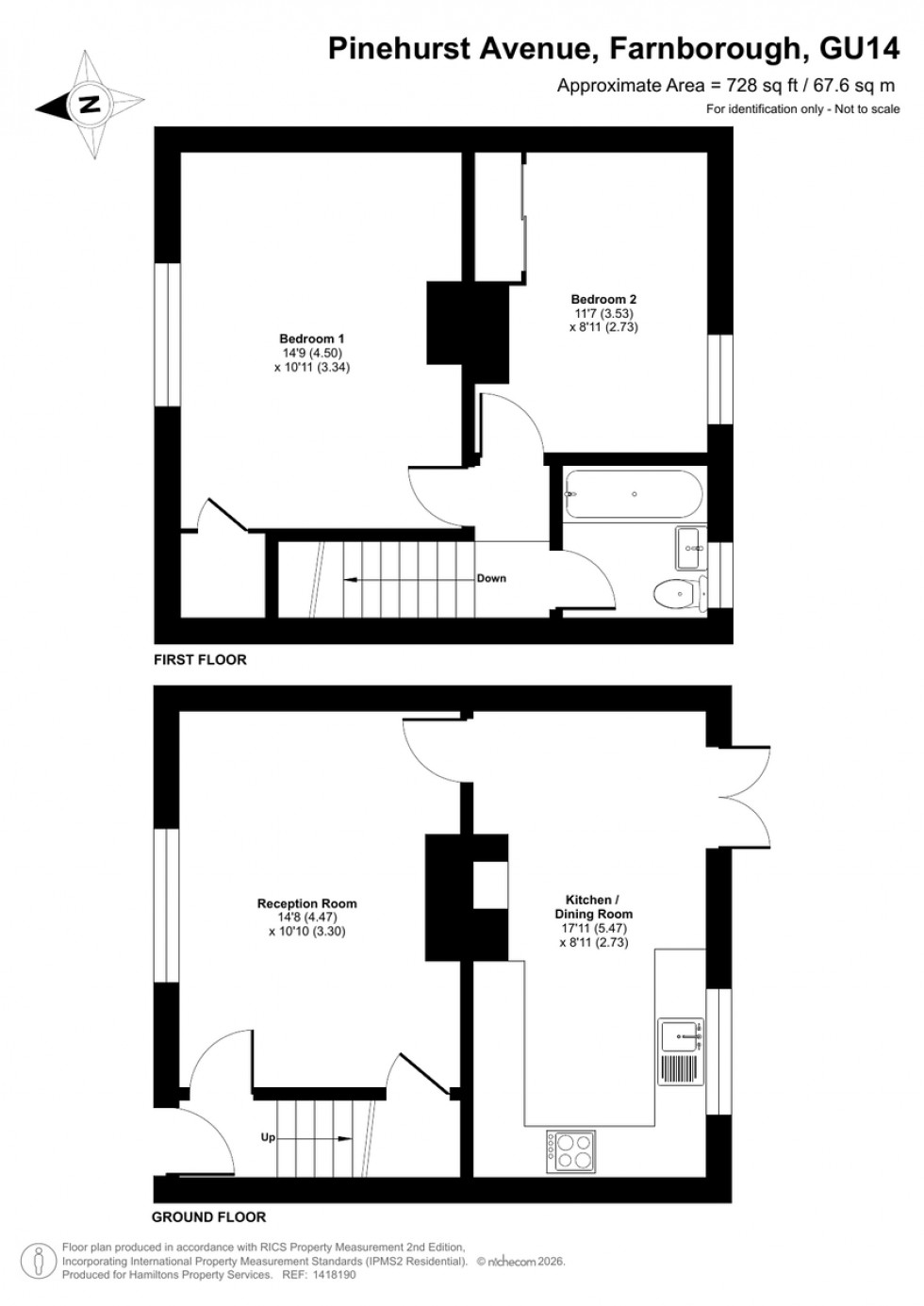 Floorplan for Pinehurst Avenue, Farnborough